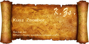 Kusz Zsombor névjegykártya